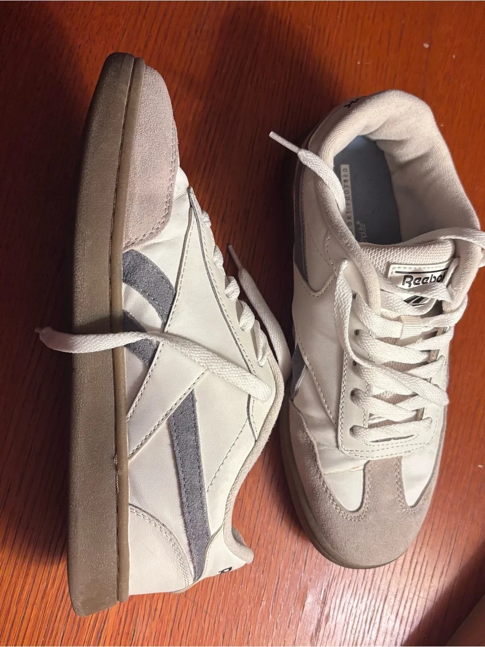 Reebok White & Light Gray Low-Top Sneakers